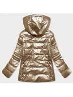 Lesklá zlatá prešívaná dámska bunda (2021-04)