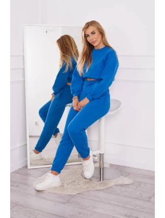 Hrejivá súprava s krátkou mikinou nevädzovo modrá