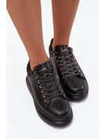 Sneakersy Damskie Z Naturalnej Skóry GOE OO2N4004 Czarne