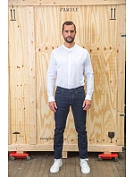NEOBLU Bart Men Popelínová košeľa s dlhým rukávom a mao golierom 24.3792 soft blue