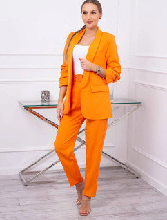 Elegantný set saka s nohavicami oranžovej farby