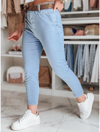 Dámske nohavice s opaskom MADELINA modré FashionStreet UY2626