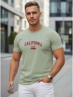 Pánske bavlnené tričko s potlačou „California“, zelené, FashionStreet NX5140R Pánske bavlnené tričko s potlačou „California“, zelené, FashionStreet NX5140R