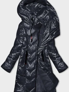 Dámska metalická zimná bunda Rosse Line Navy Blue (7227)
