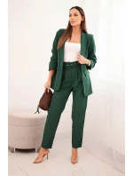 Elegantný set saka a nohavíc tmavozelenej farby Elegantný set saka a nohavíc tmavozelenej farby