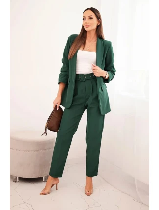 Elegantný set saka a nohavíc tmavozelenej farby Elegantný set saka a nohavíc tmavozelenej farby