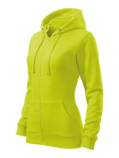Trendy mikina na zips dámska limetková