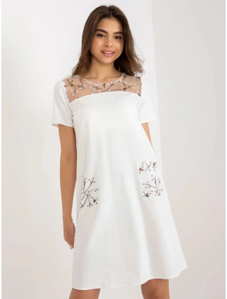 Dámske šaty LK SK 506790 šaty.45 ecru - Lakerta Dámske šaty LK SK 506790 šaty.45 ecru - Lakerta