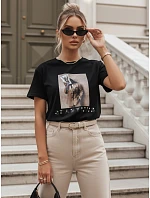 Dámske bavlnené tričko CARSTI black FashionStreet RY2403 Dámske bavlnené tričko CARSTI black FashionStreet RY2403