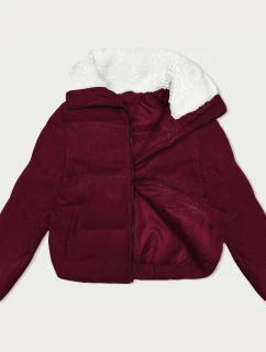 Dámska manšestrová bunda J Style Burgundy (5M3230-1)