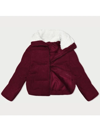 Dámska manšestrová bunda J Style Burgundy (5M3230-1)