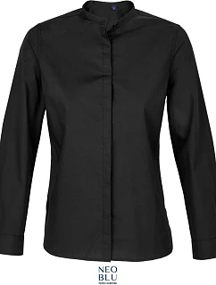 NEOBLU Bart Women Popelínová blúzka s dlhými rukávmi 24.3787 deep black