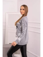 Sveter s vianočným motívom sivý