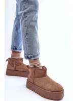 Zamszowe Śniegowce Na Platformie Ciemnobeżowe Corcoran