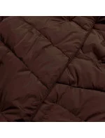Dámska dlhá zimná bunda v hnedej farbe (2M-033)