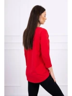 Blúzka s grafikou 3D Watch červená