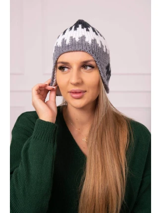 Dámska čiapka Nikol K405 graphite+white+dark grey