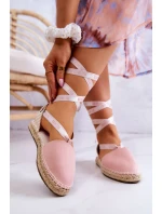 Damskie Wiązane Espadryle Big Star JJ274864 Różowe