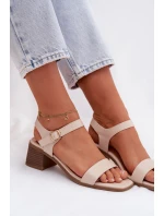 Dámské sandály Eko Kůže na klínu Béžové Sabela