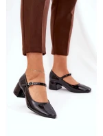 Dámske lodičky na podpätku 77-554 Black - C.M Paris