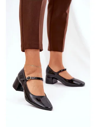 Dámske lodičky na podpätku 77-554 Black - C.M Paris