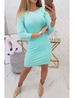 Šaty s ozdobnými gombíkmi mint Šaty s ozdobnými gombíkmi mint