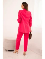 Elegantná súprava saka a nohavíc v ružovej farbe Elegantná súprava saka a nohavíc v ružovej farbe