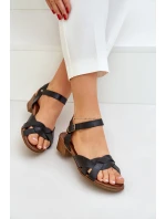 Kožené sandále s jemným podpätkom Zazoo 40372 Black Kožené sandále s jemným podpätkom Zazoo 40372 Black
