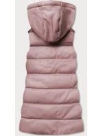 Teplá dámska vesta v púdrovo ružovej farbe z eko kože (D-3231-59S) Teplá dámska vesta v púdrovo ružovej farbe z eko kože (D-3231-59S)