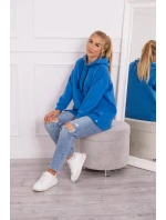 Zateplená mikina s nevädzovo modrými patentkami