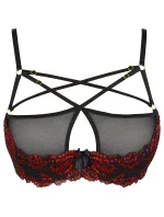 Podprsenka V-10021 čierna/červená - Axami