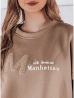 Dámska oversize mikina AVENUE coffee FashionStreet BY1355