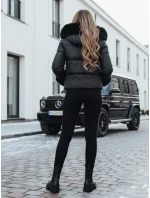 Dámska zimná bunda YOUWARM krátka prešívaná s kožušinou čierna FashionStreet TY5006 Dámska zimná bunda YOUWARM krátka prešívaná s kožušinou čierna FashionStreet TY5006