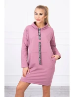 Šaty s kravatou tmavo ružové