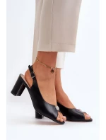 Elegantné sandále na vysokom podpätku so zdobením, Black Trasea