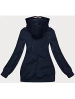 Tmavomodro-šedá hrubšia dámska mikina s prúžkami (2302)