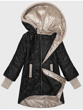 Čierna dámska prešívaná bunda s ozdobným sťahovacím lemom S'West (B8345-1) Čierna dámska prešívaná bunda s ozdobným sťahovacím lemom S'West (B8345-1)