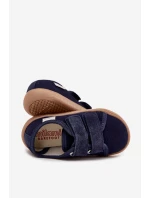 Kapcie Barefoot Chłopięce Gładkie Milami Granatowe Saphira