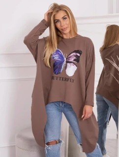 Blúzka s oversize potlačou mocca