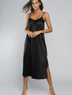Dámska dlhá nočná košeľa Touch Black - Italian Fashion