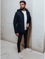 Pánska prechodná prešívaná bunda s kapucňou tmavomodrá FashionStreet TX5008 Pánska prechodná prešívaná bunda s kapucňou tmavomodrá FashionStreet TX5008