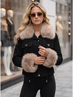 Dámska zimná bunda s kožušinou, čierna, FashionStreet TY5703 Dámska zimná bunda s kožušinou, čierna, FashionStreet TY5703