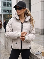 Dámska prešívaná bunda s kapucňou, svetlo béžová, FashionStreet TY5761