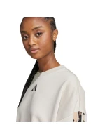 Dámska mikina adidas Animal Print 3-Stripes French Terry Sweatshirt cream JM1836