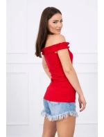 Španielska blúzka s volánikmi červená
