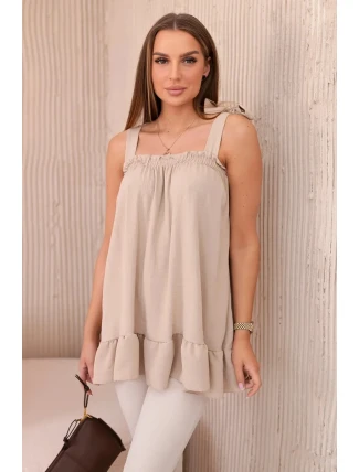 Blúzka s mašľami béžová