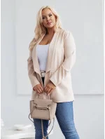 Klasická dámska plus size bunda béžová (8275)