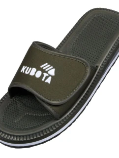 Žabky na suchý zips Kubota v khaki farbe K0000-100-005-19-1