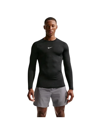 Pánske tričko Nike Dri-Fit Pro s dlhým rukávom, čierne, FB7919 010, veľkosť XL