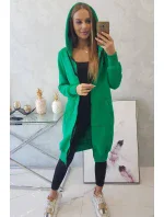 Zateplená dlhá mikina s kapucňou zelená